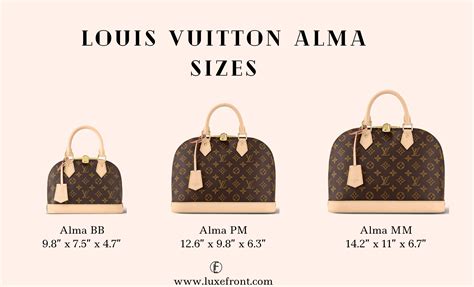 Louis Vuitton Alma sizes